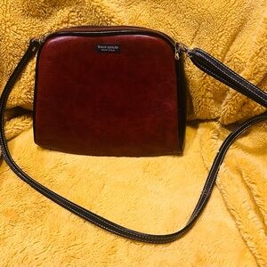 Kate Spade Hanna Bixby Place Crossbody Shoulder Bag Mulled Wine black leather